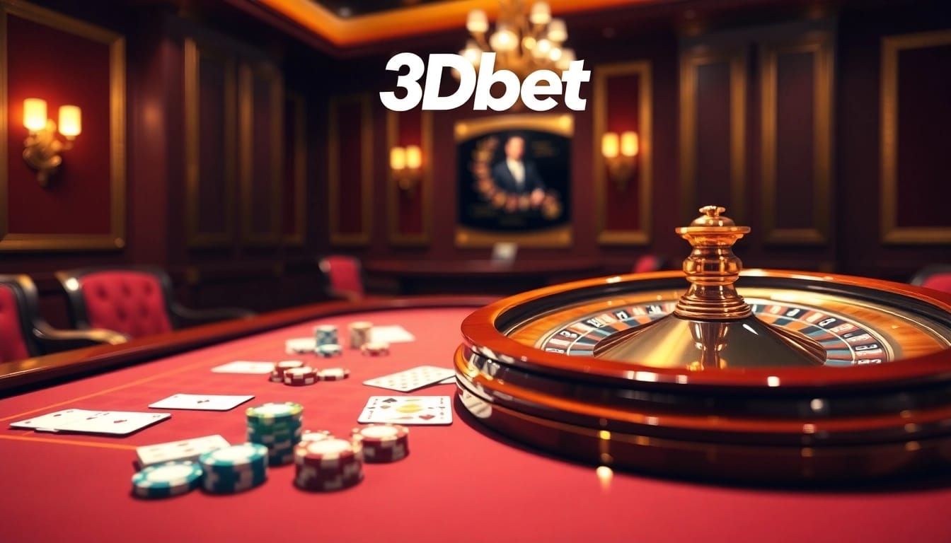 Exciting online gambling action at 3Dbet showcasing roulette and poker games.