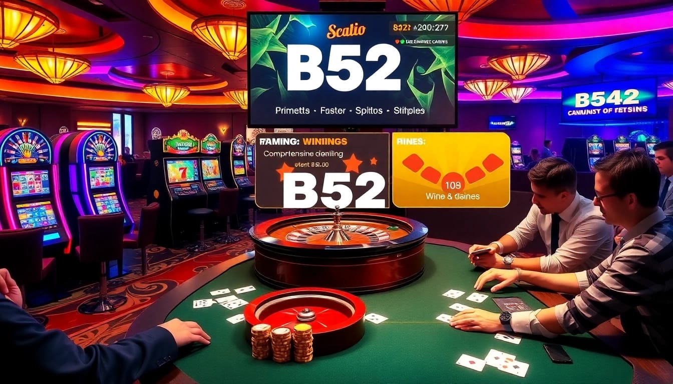 Engaged players enjoying thrilling games at B52 casino, showcasing excitement and luxury.
