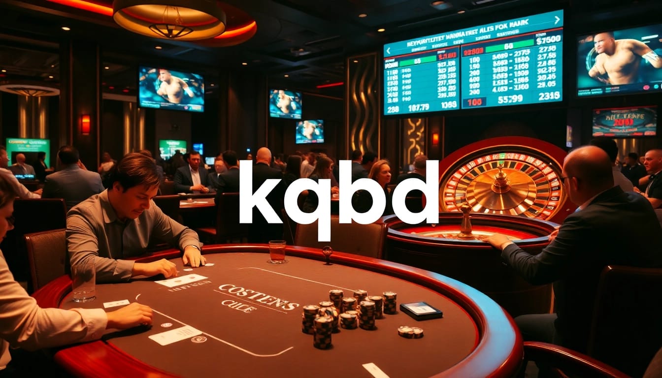 Engaging poker game scene with players focused on kqbd and sports betting excitement.