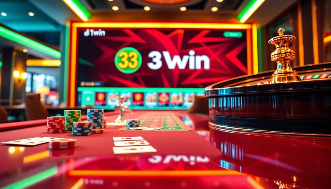 Experience thrilling gameplay at 33win online casino with vibrant poker chips and cards.