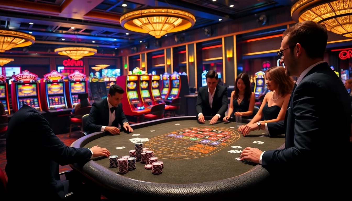 Engage in thrilling gameplay at OKFUN Casino, where vibrant gaming tables and exciting slots await!