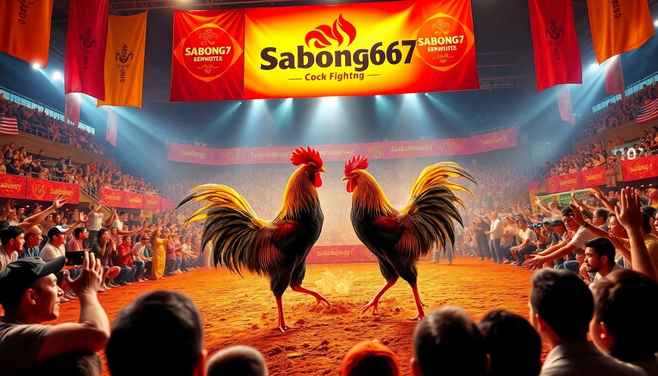 Dynamic live cockfighting event at Sabong 67, showcasing vibrant atmosphere and audience engagement.