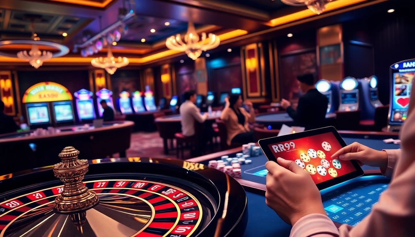 Engaging players enjoying the thrilling experience at Nhà cái RR99 casino.
