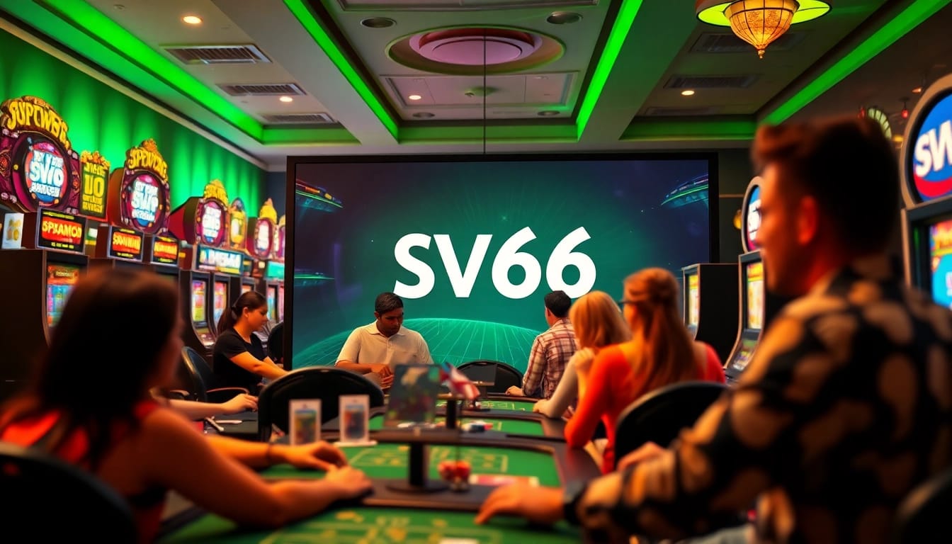 Engaging online gaming scene at https://sv66s.net/ featuring diverse players enjoying a dynamic casino atmosphere.