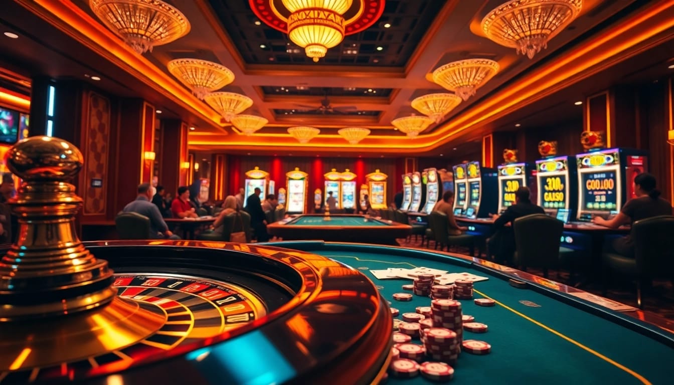 Lô Đề Trực Tuyến gameplay at a luxurious casino, showcasing thrilling gambling action.