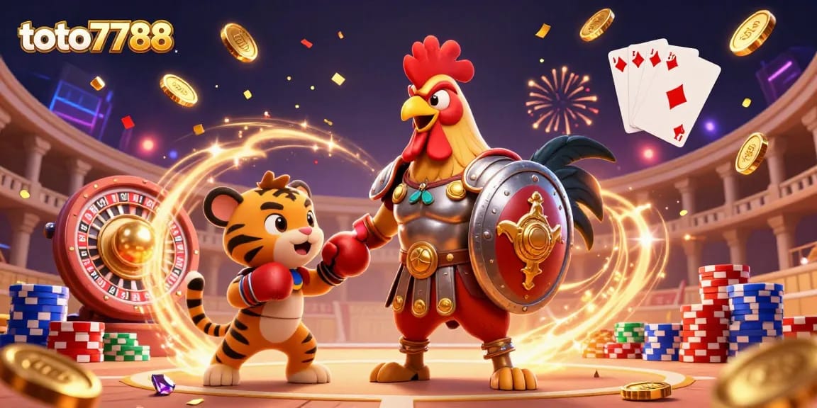Win exciting prizes as toto7788's gladiator rooster battles in a vibrant online casino.