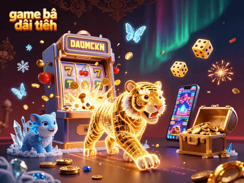 Experience thrilling game bài đổi thưởng with rich visuals, vibrant symbols, and a digital casino landscape.
