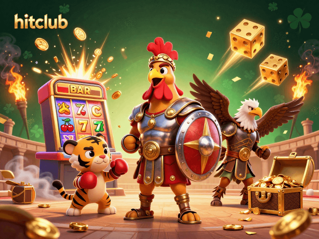 Experience the excitement of hitclub with a gladiator rooster and thrilling casino action!