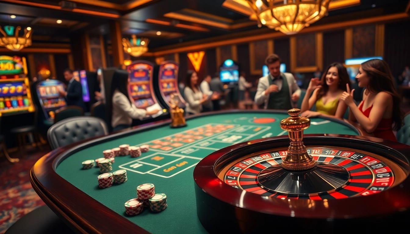 Experience the thrill of winning with amanahtoto at an elegant casino table filled with poker chips and a roulette wheel.