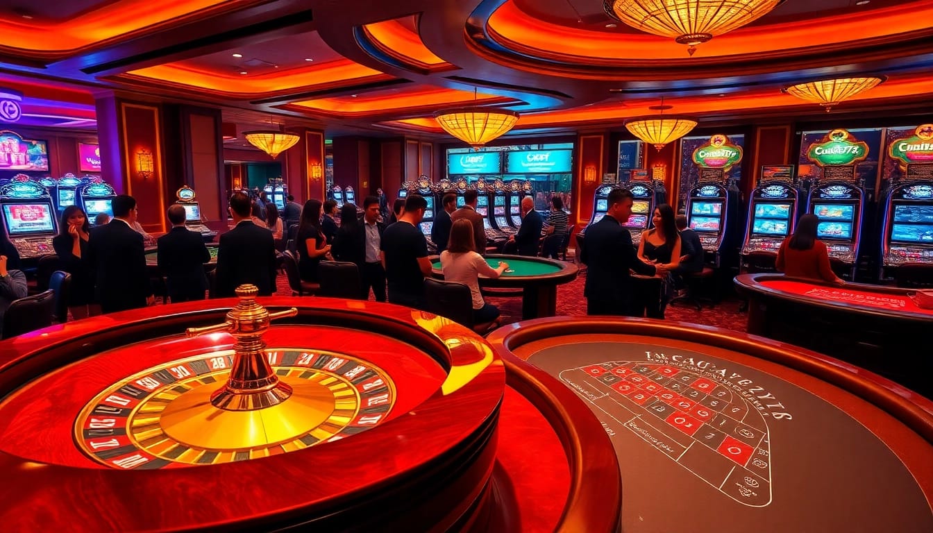 Experience thrilling gameplay at cucu777 with elegant roulette tables and vibrant casino ambiance.
