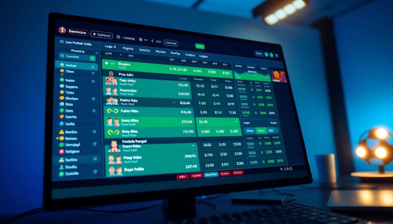 Dynamic interface of keonhacai showcasing real-time football betting odds and statistics.