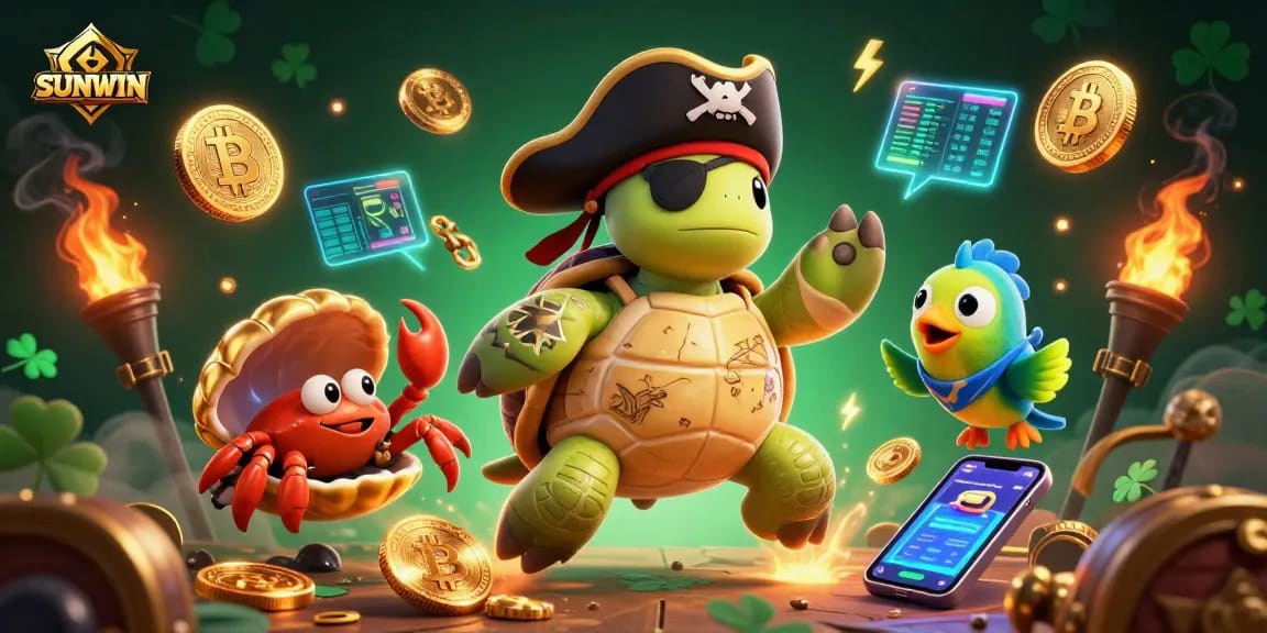 SUNWIN players enjoying a vibrant underwater treasure hunt filled with cryptocurrency excitement and dynamic gaming elements.
