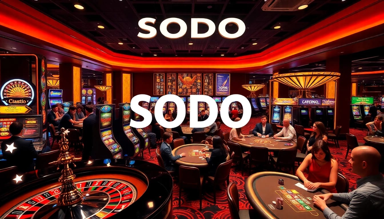 Experience the excitement of SODO Casino with players engaged in thrilling games.