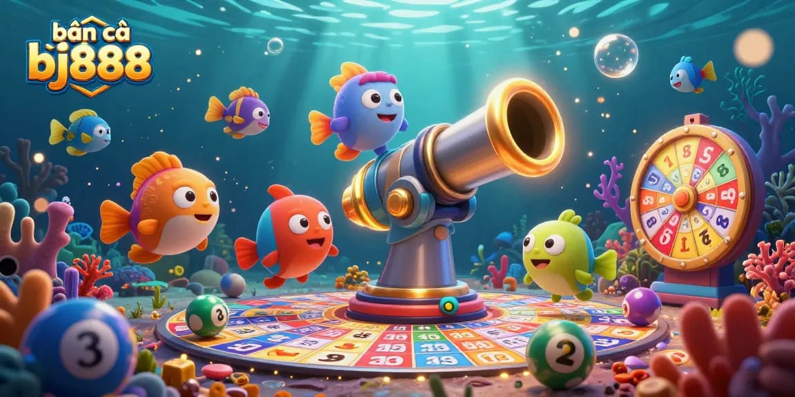 Play bắn cá bj888 with vibrant underwater scenes and engaging game elements showcasing sea creatures.