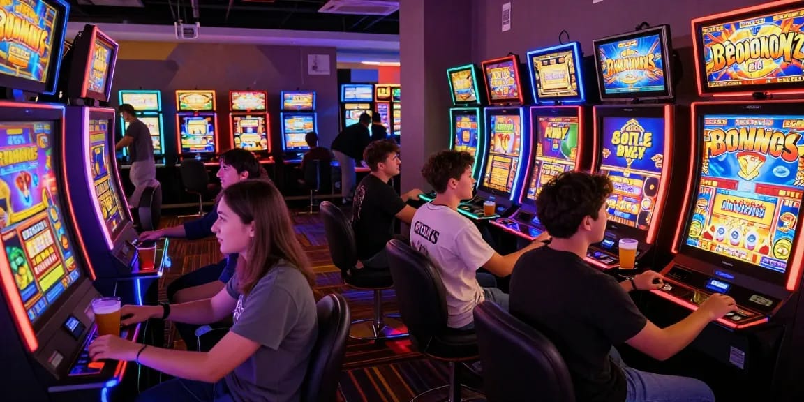 Exciting group playing bonus buy slots at https://celebratepanto.co.uk/ in a lively casino atmosphere.