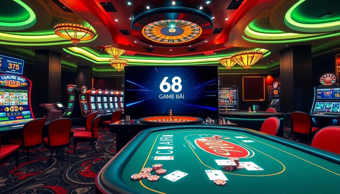 Experience the excitement of 68 Game Bài with vibrant casino visuals and engaging gaming elements.
