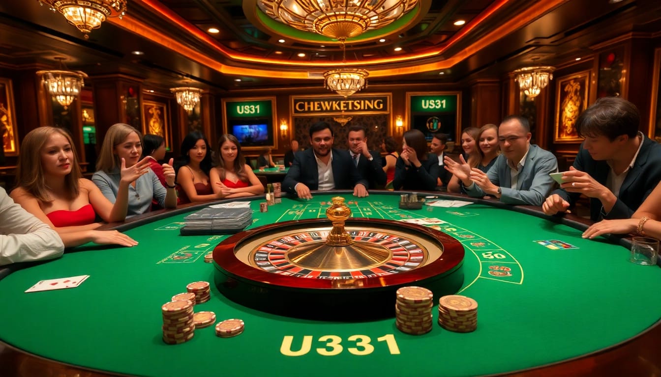 Experience the excitement of U31 in a luxurious casino scene with vibrant poker action.