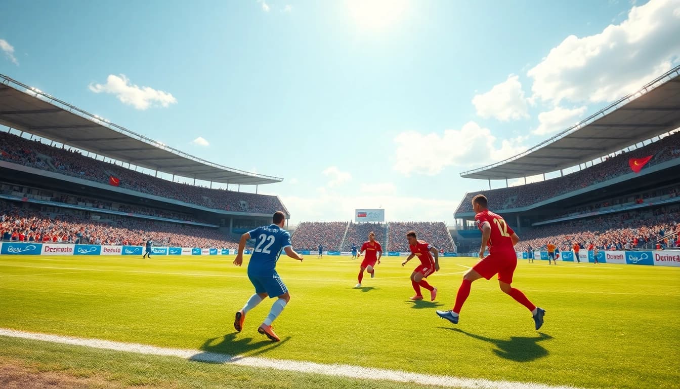 Giao Hữu ĐTQG in action during a thrilling international football friendly match.