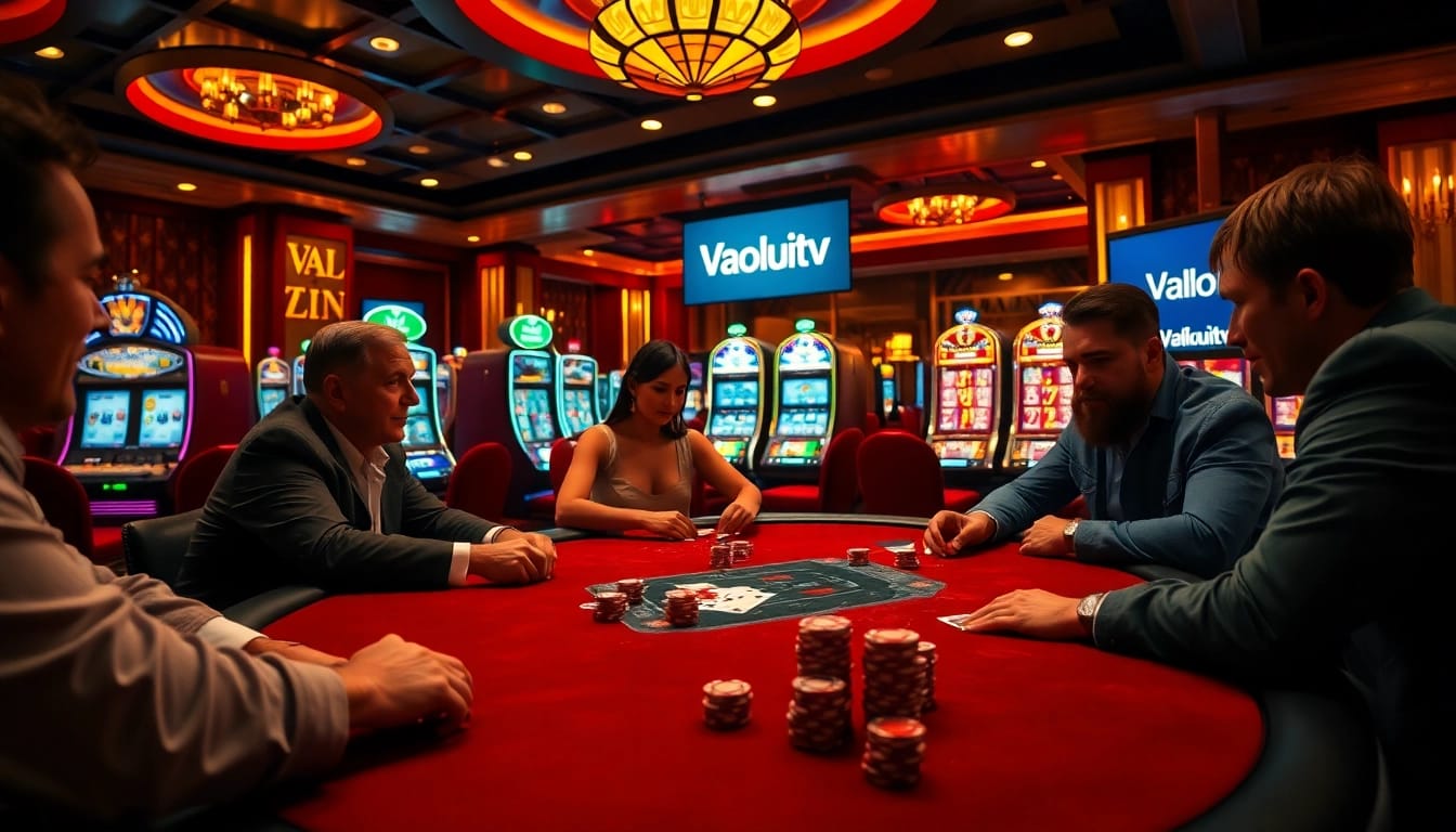 Experience the thrilling atmosphere at Vaoluoitv casino with vibrant gaming action and luxurious decor.