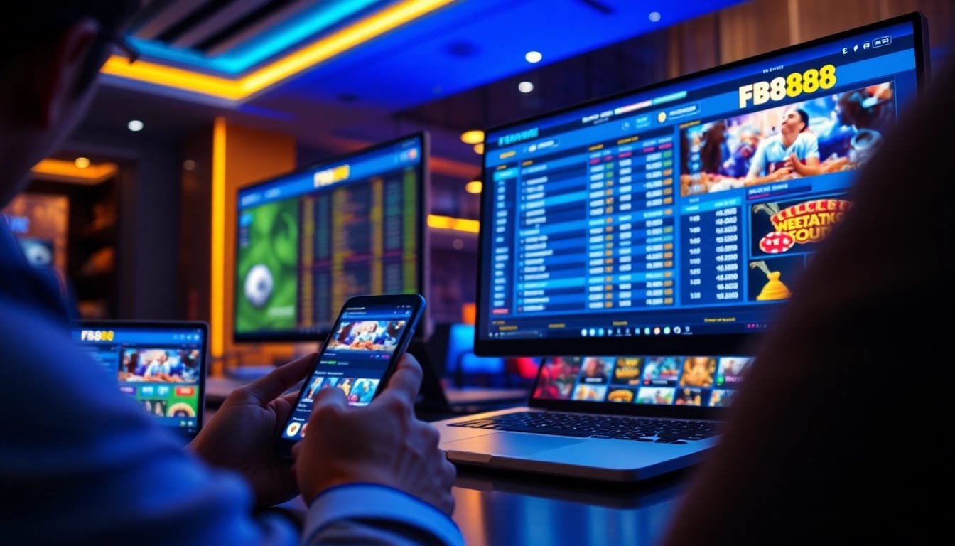Engaging online betting scene showcasing FB88's dynamic user interface and vibrant colors.