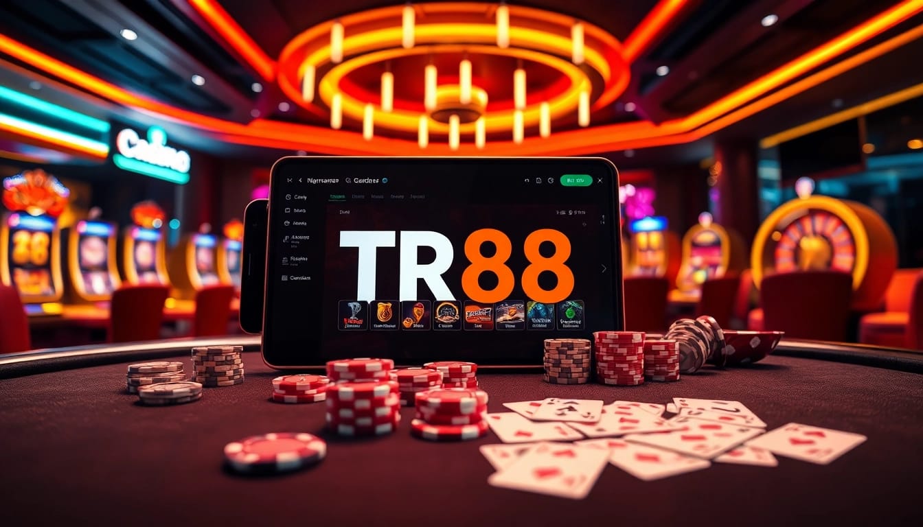 Play exciting casino games on TR88 with engaging poker chips and cards.