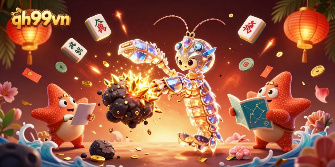 Experience the thrills at qh99vn with a galactic theme featuring samurai shrimp and coins