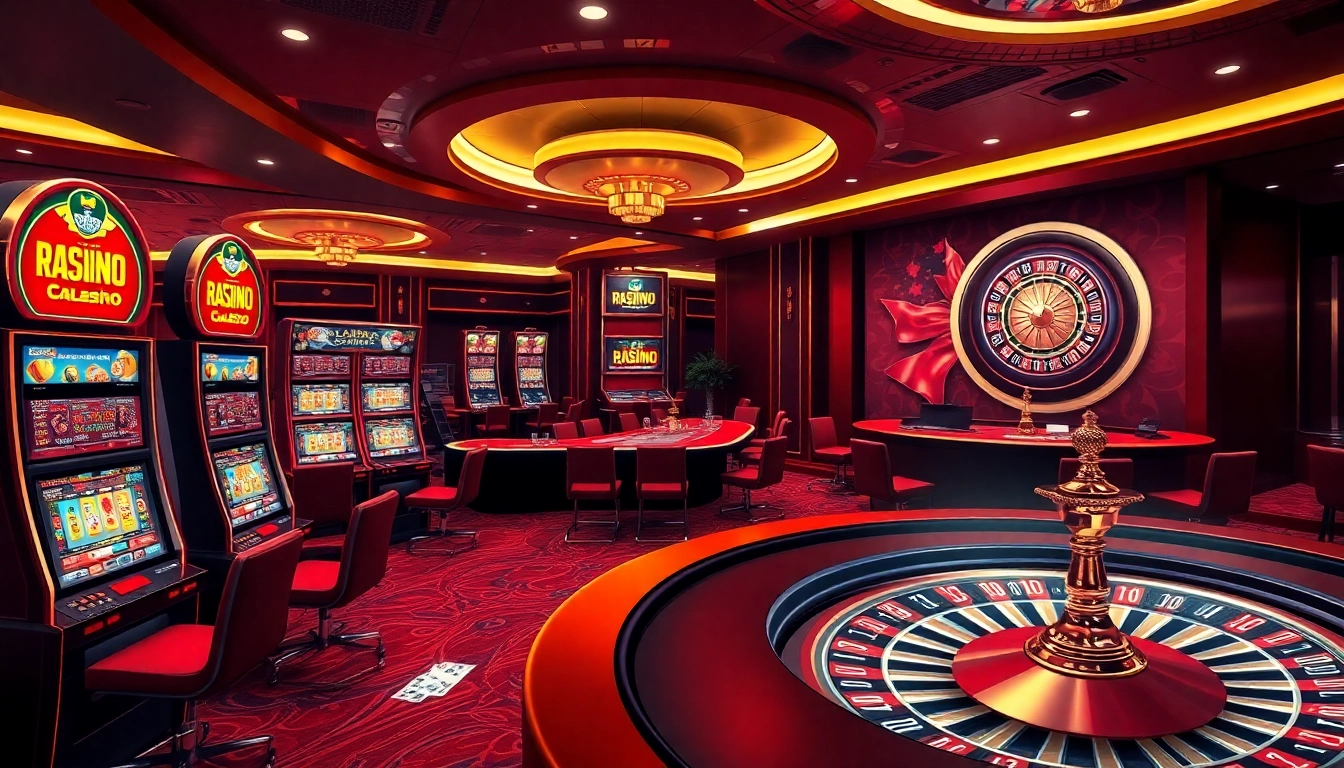 Winning at RAJAGACOR casino with vibrant slot machines and poker tables.