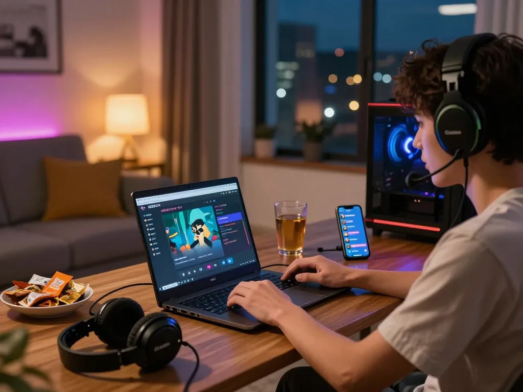 KDslot gaming experience in a cozy living room with colorful lighting