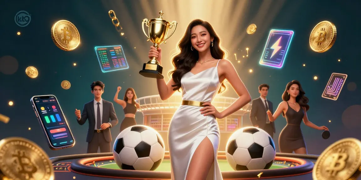 KTO inspires excitement in sports betting as players celebrate victories with a golden trophy.