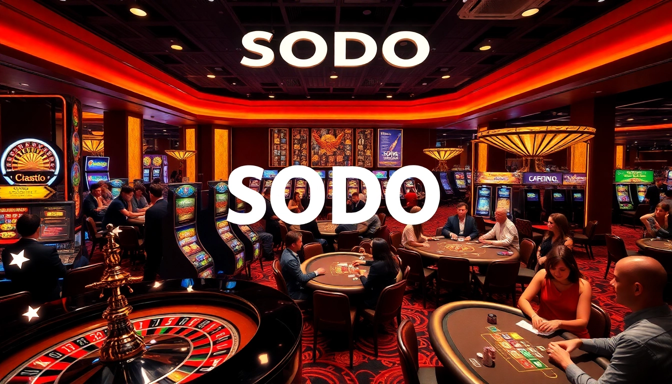 Experience the excitement of SODO Casino with players engaged in thrilling games.