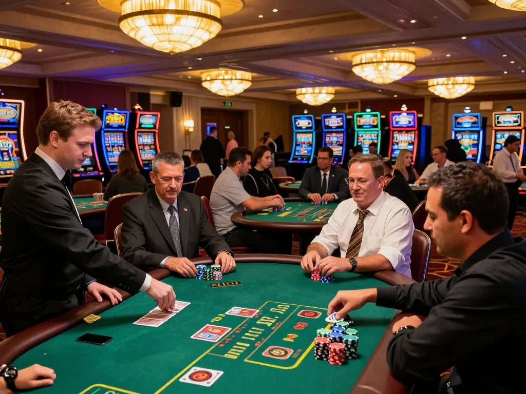 C168 Official blackjack table scene with players making crucial decisions amidst colorful chips.