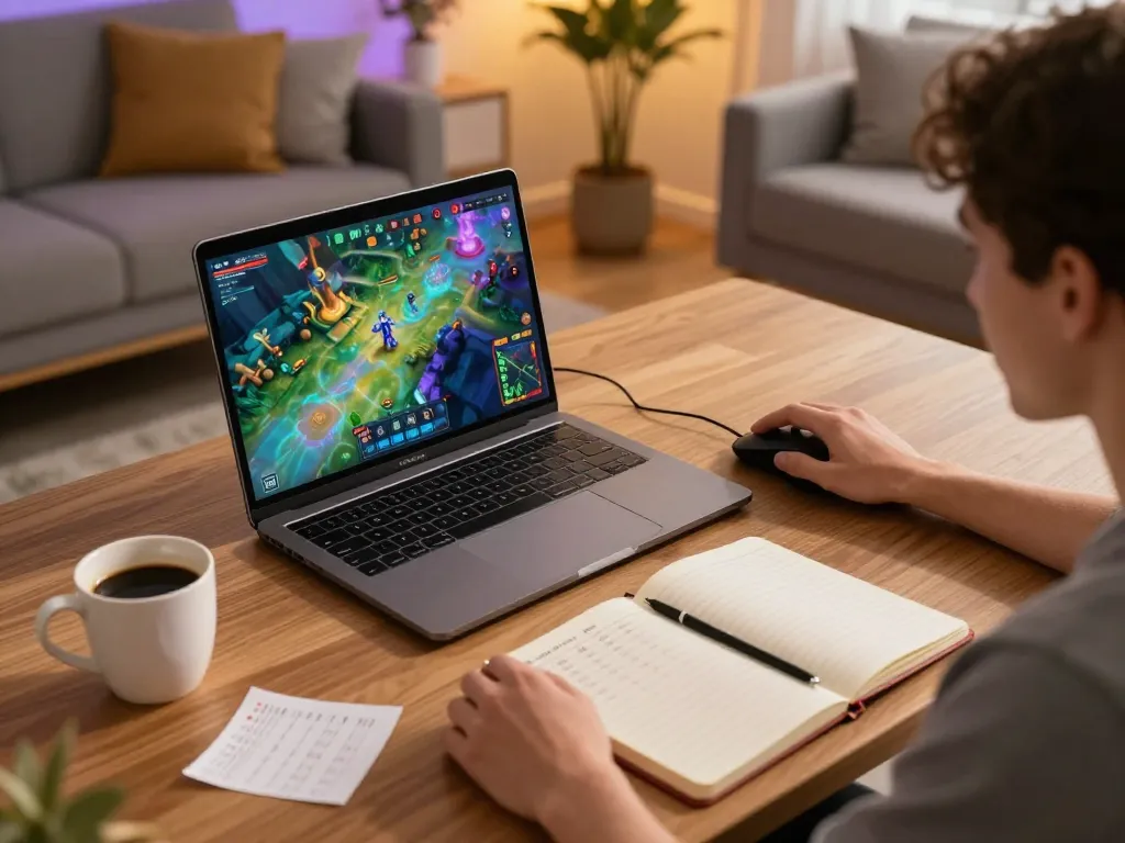 Player strategically placing bets on SKY88 bet game from cozy home setup during evening.