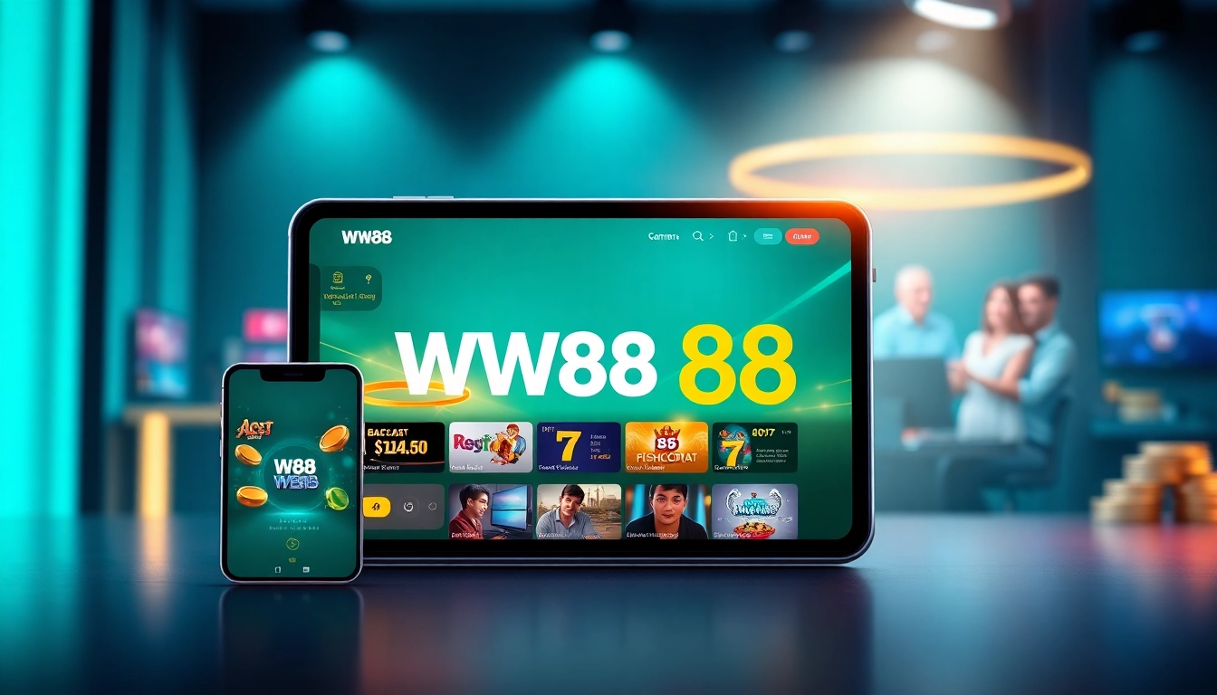 Dynamic WW88 gaming platform interface showcasing vibrant games and a thrilling atmosphere.