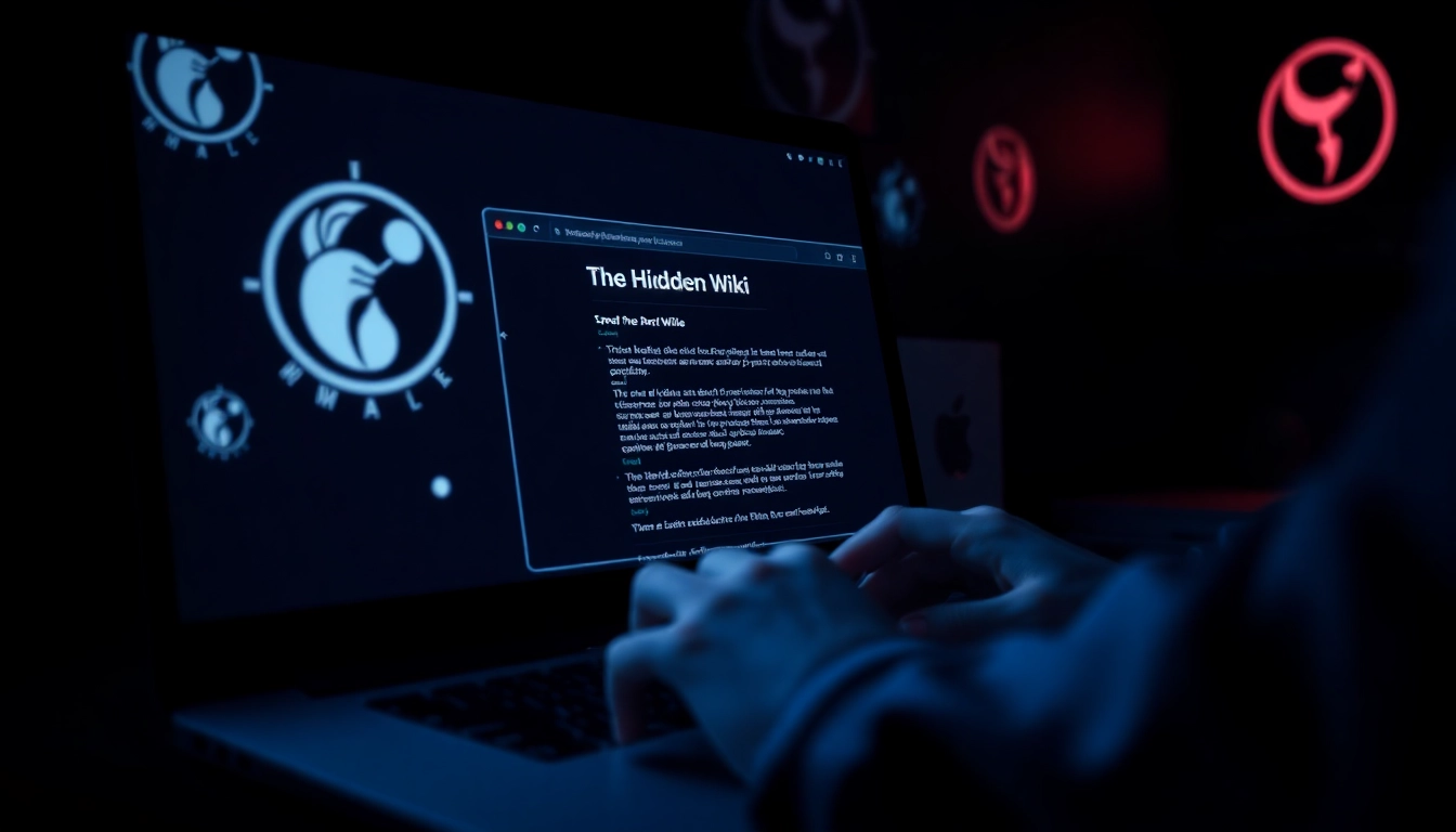 Accessing the hidden wiki on the dark web through secure Tor Browser, highlighting anonymity.