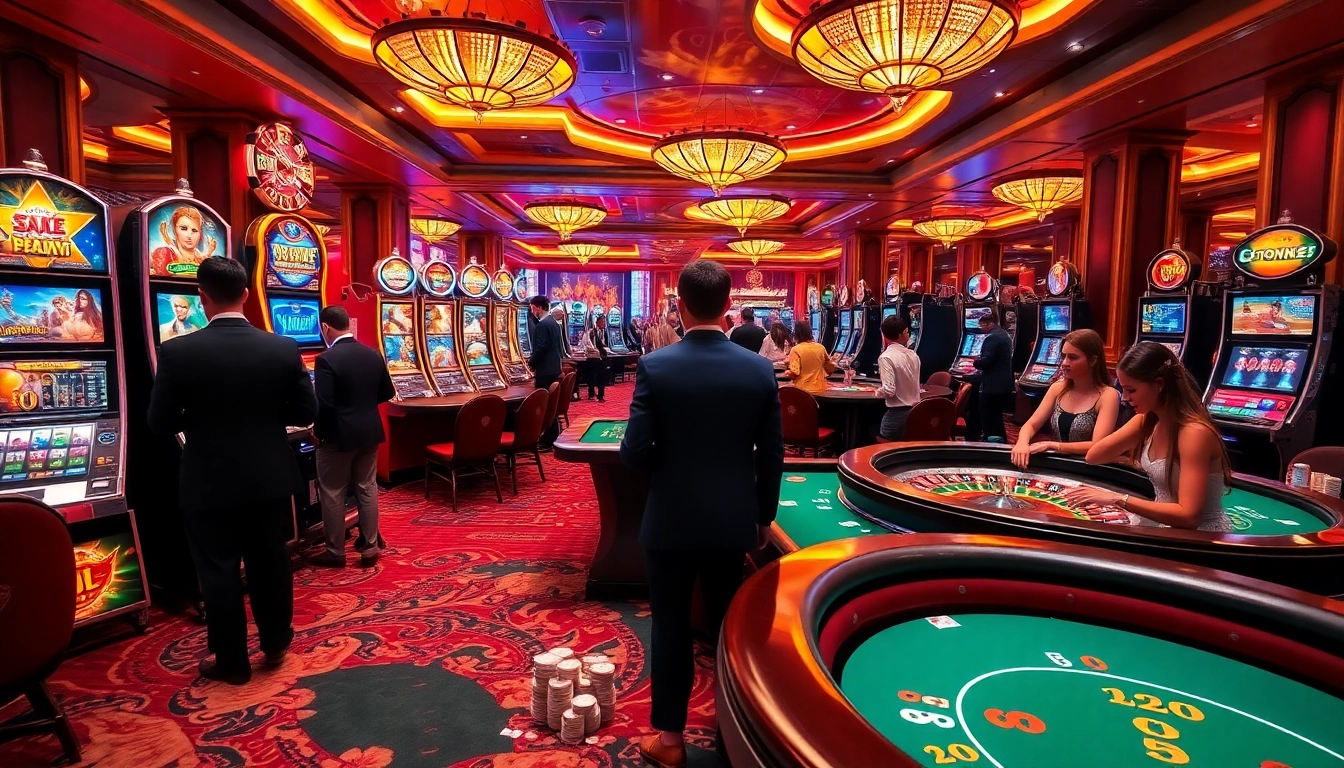 Engaging scene of players enjoying thrilling games at uu88 casino.