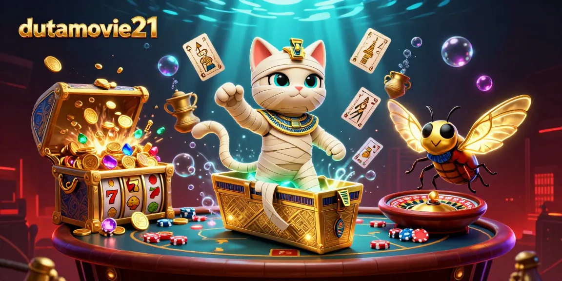 Dive into the vibrant scene of dutamovie21, highlighting an explosive treasure find in a dynamic casino adventure with Egyptian elements.