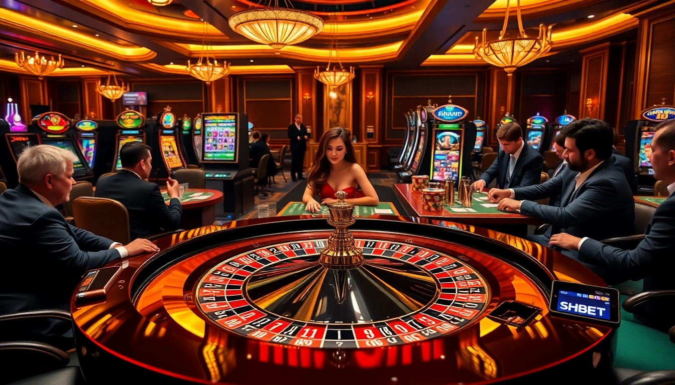 Experience excitement at SHBET casino with vibrant roulette and engaged players.
