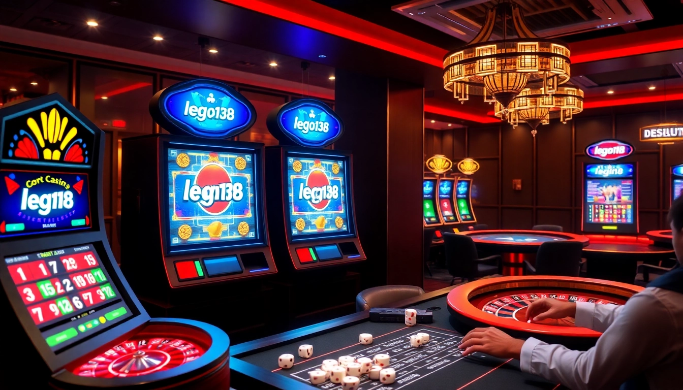 Engage with lego138's exciting online casino atmosphere featuring vibrant slot machines and interactive tables.