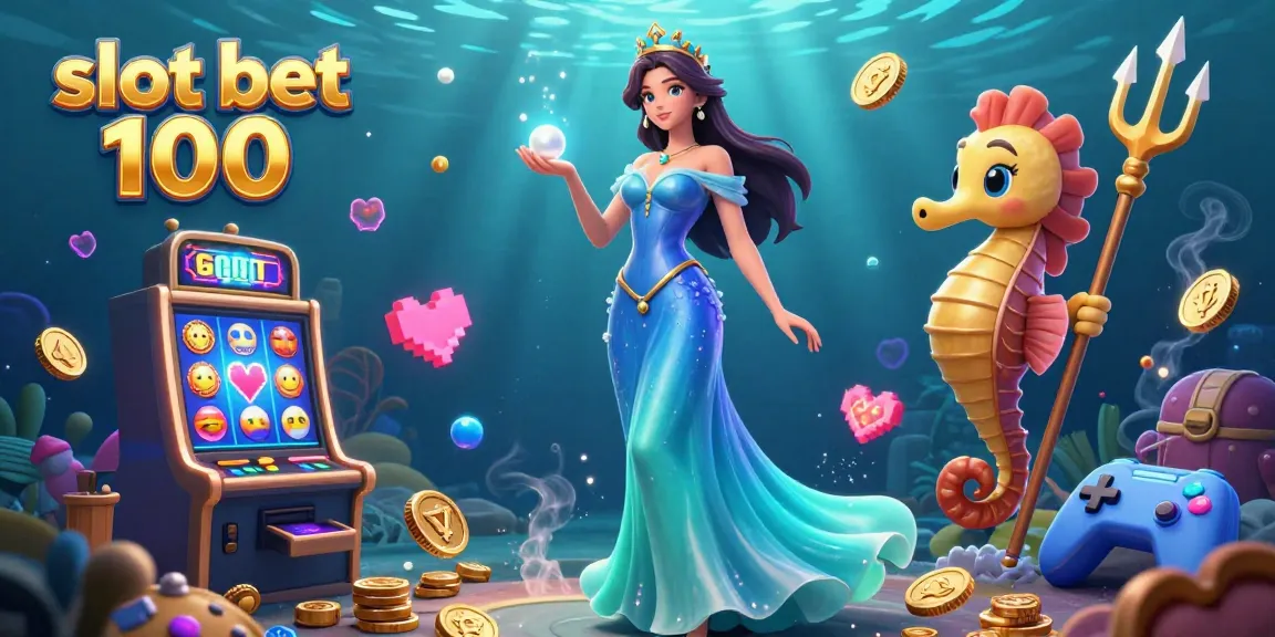 Experience the excitement of slot bet 100 with a vibrant underwater scene featuring captivating gaming elements and characters.