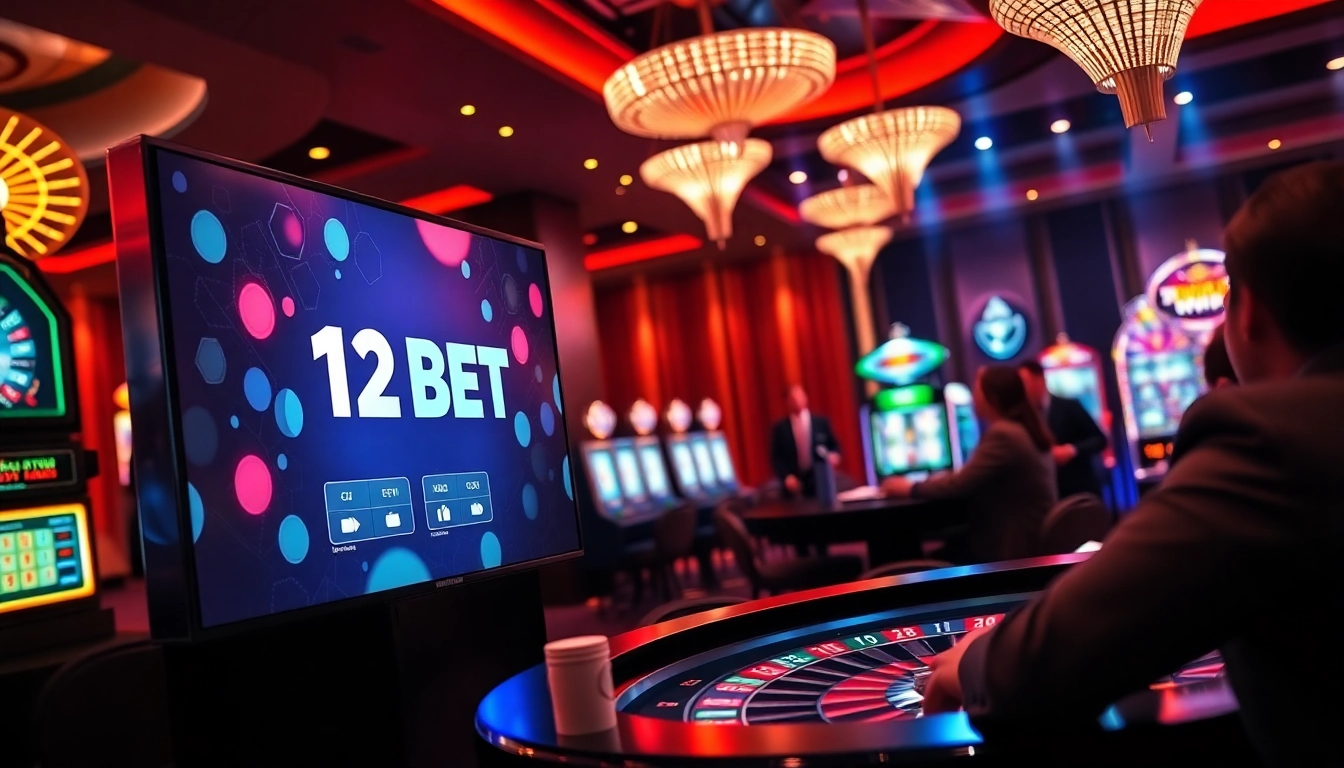 Experience the thrill of betting with 12BET at an elegant casino table.