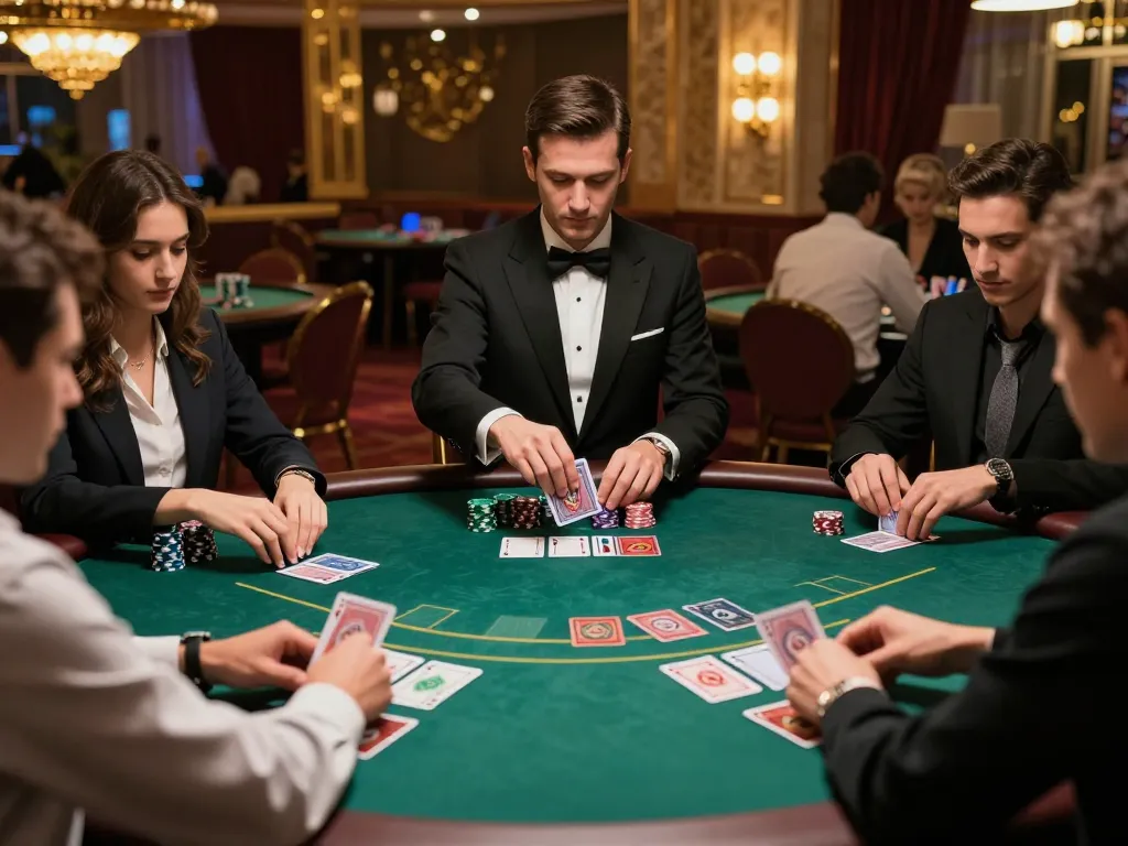 rr88l1 com players strategizing their next moves at an engaging blackjack table in a luxurious casino