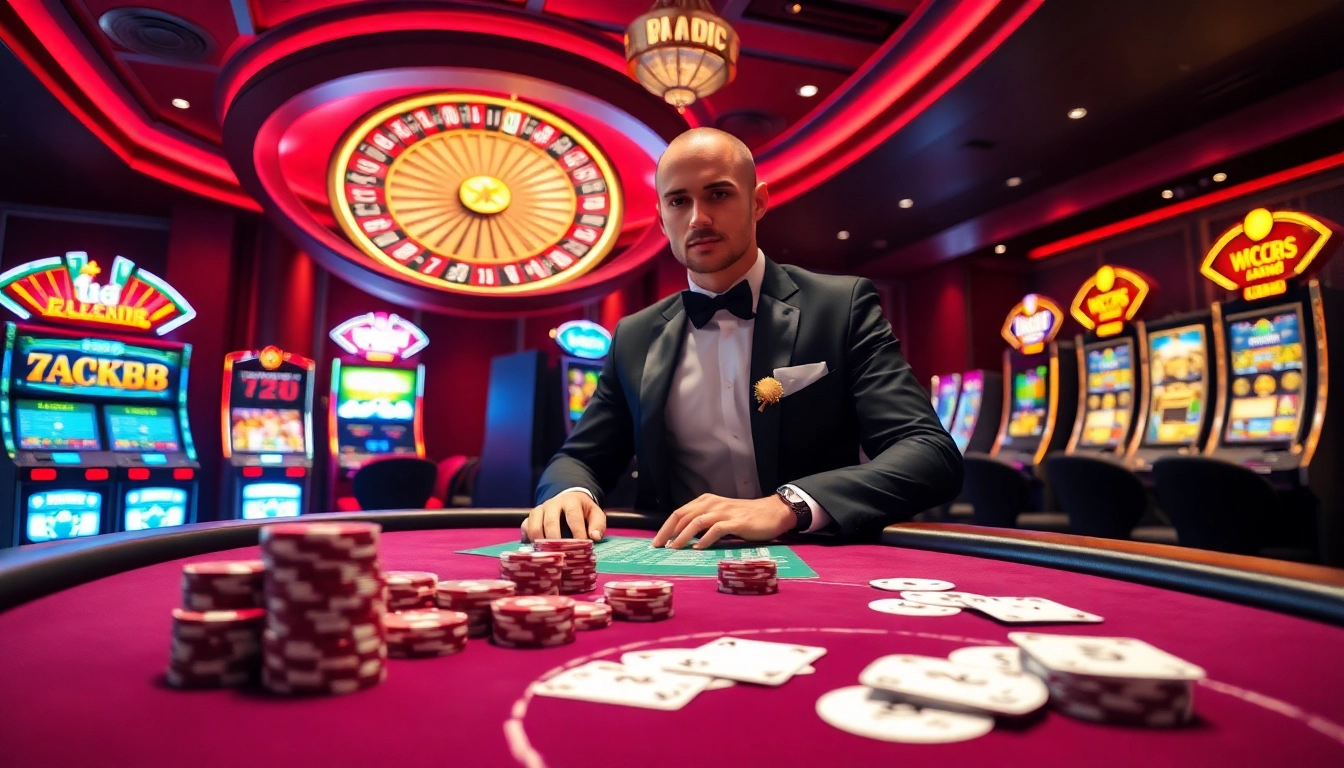 Exciting gambling scene at https://new88.gold/ featuring poker chips and roulette wheel.