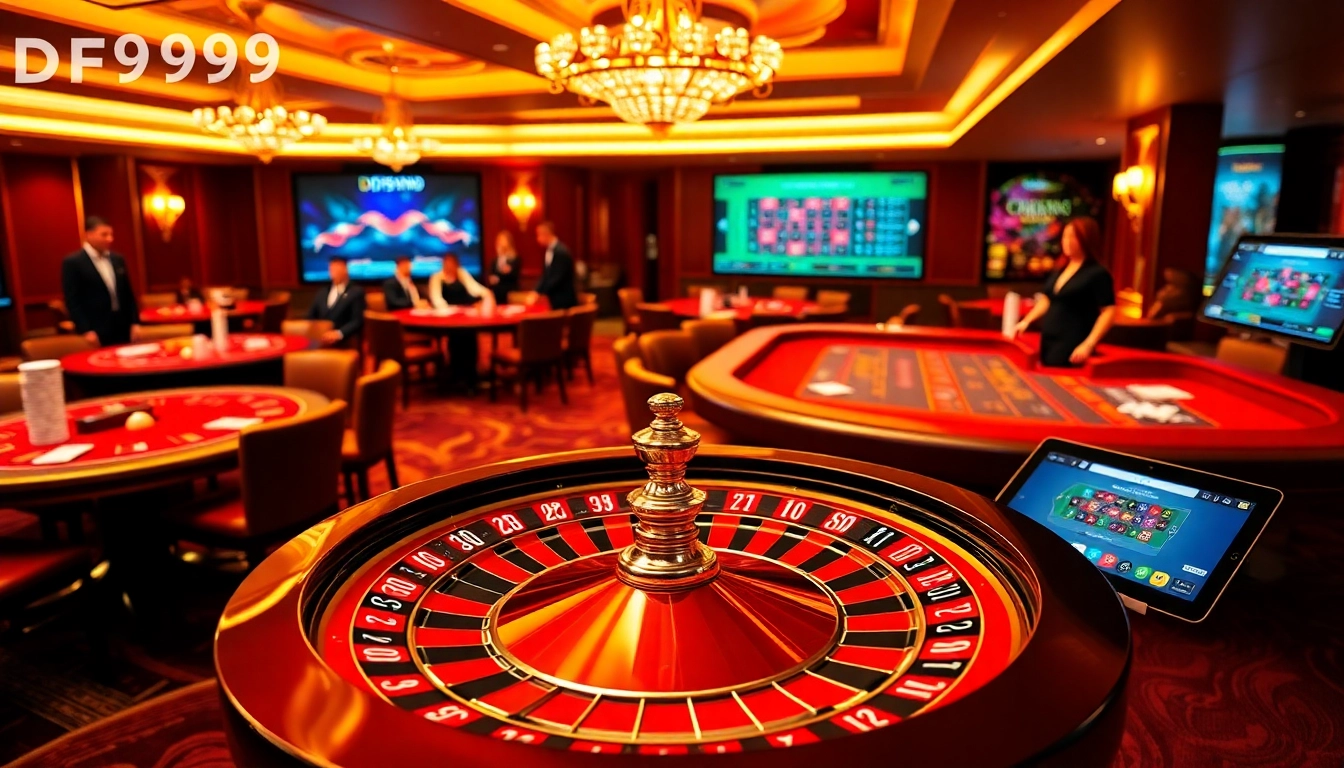 Experience the excitement at DF999 casino with a vibrant roulette wheel and engaging play.