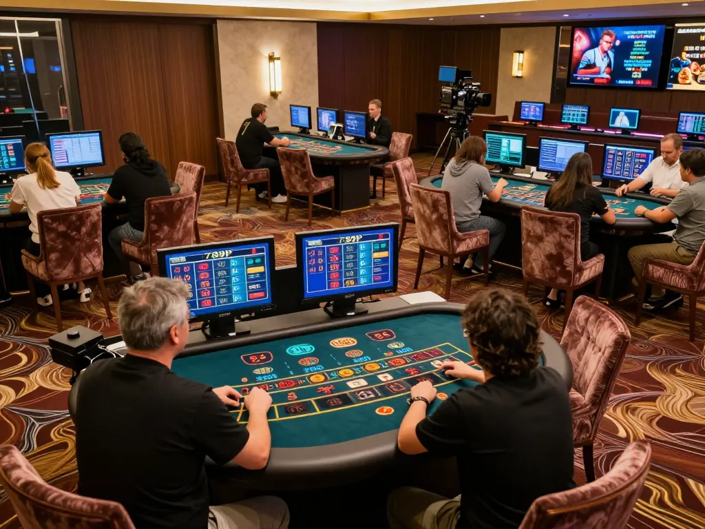 Players engaging in interactive live dealer games at 789P casino, showcasing excitement and advanced gaming