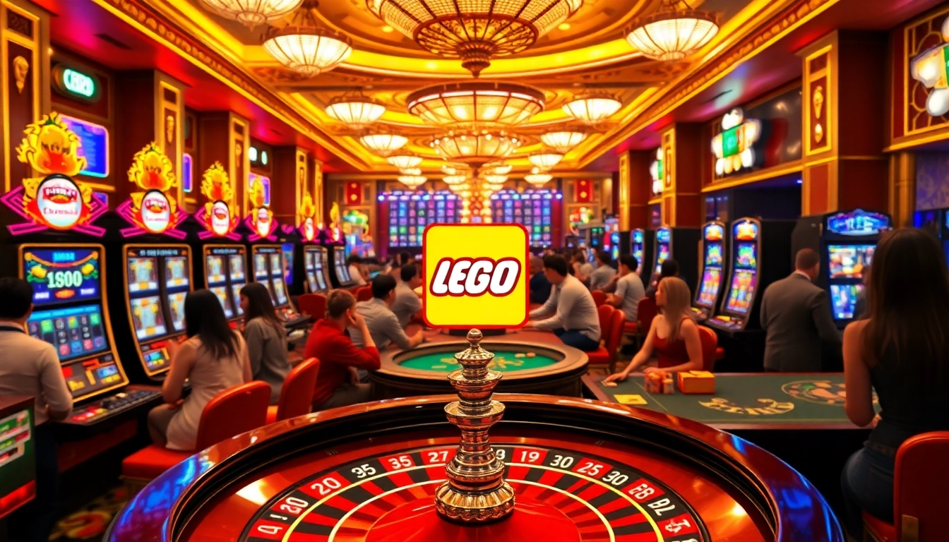 Players enjoying exciting games at lego138 casino, highlighting dynamic slot machines and roulette.