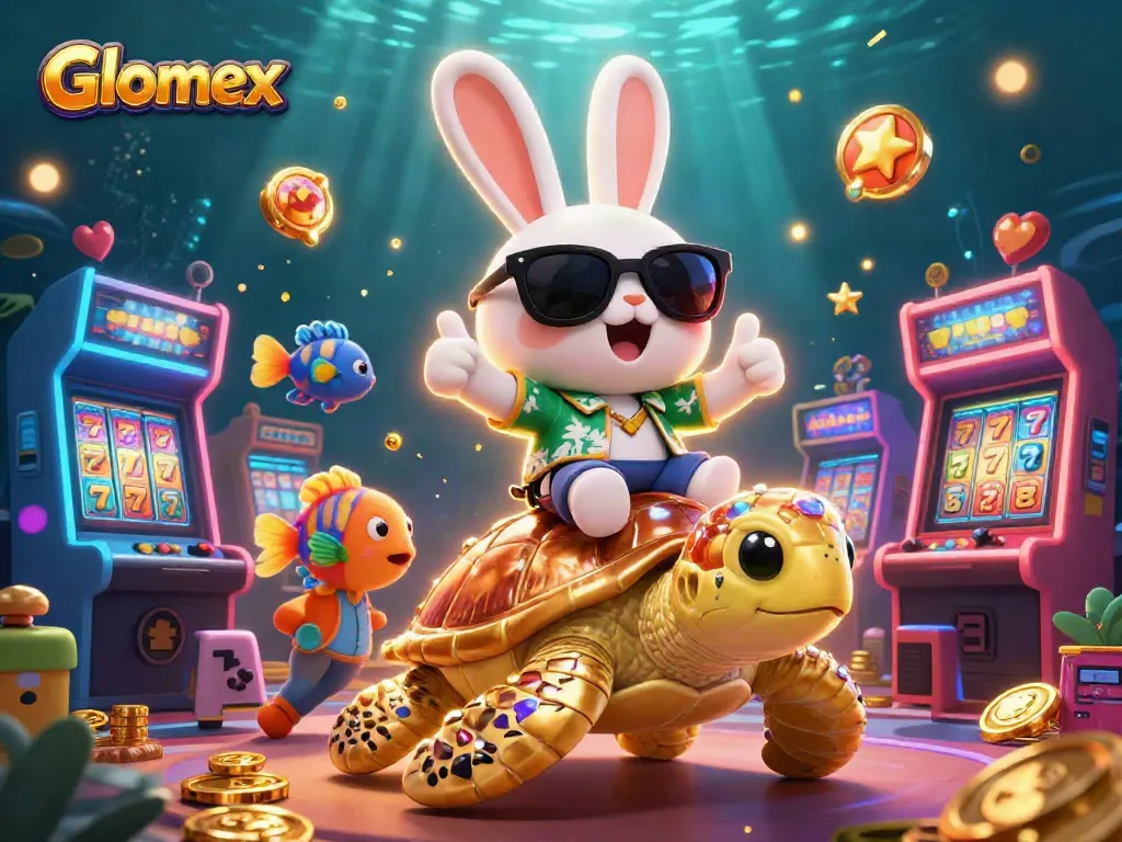 Participate in an exhilarating Glomex slot adventure with a lucky rabbit and golden turtle!