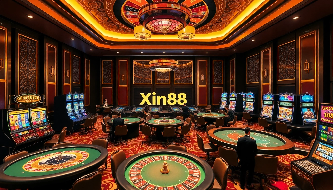 Experience excitement at Xin88 casino with vibrant gaming tables and luxury ambiance.