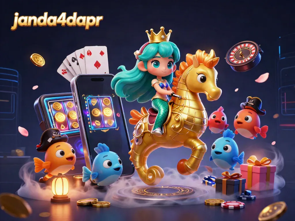 Menghadirkan pengalaman judi seru di janda4dapr dengan ilustrasi 3D putri duyung dan elemen kasino penuh warna.