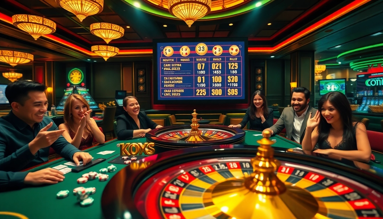 Kqxs players engaging in a dynamic casino experience with roulette and lottery results.