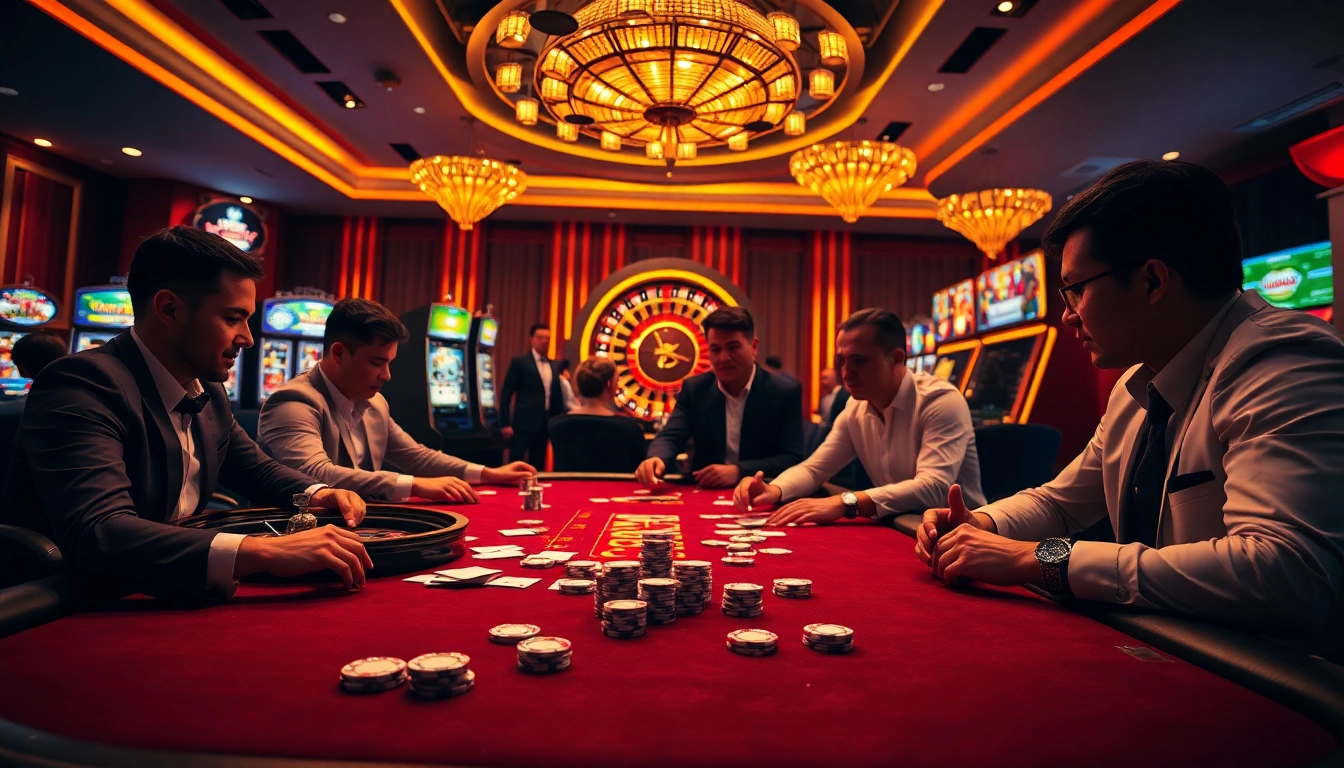 Engage in thrilling gameplay at https://j88.gives/ with vibrant casino tables and exciting slot machines.